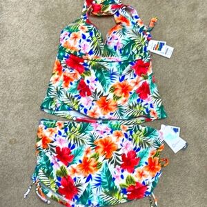 Time and Tru Floral Swim Set - Multicolor